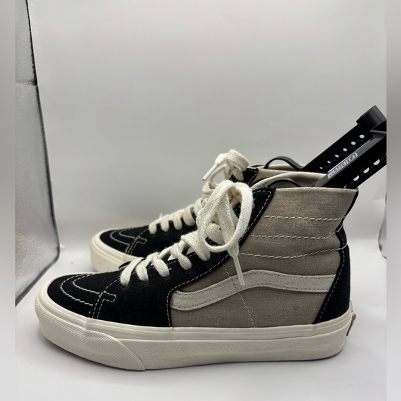 Vans Sk8-Hi Canvas Unisex Black / Beige Shoes Sz M 4.5 W 6 - Picture 5 of 13
